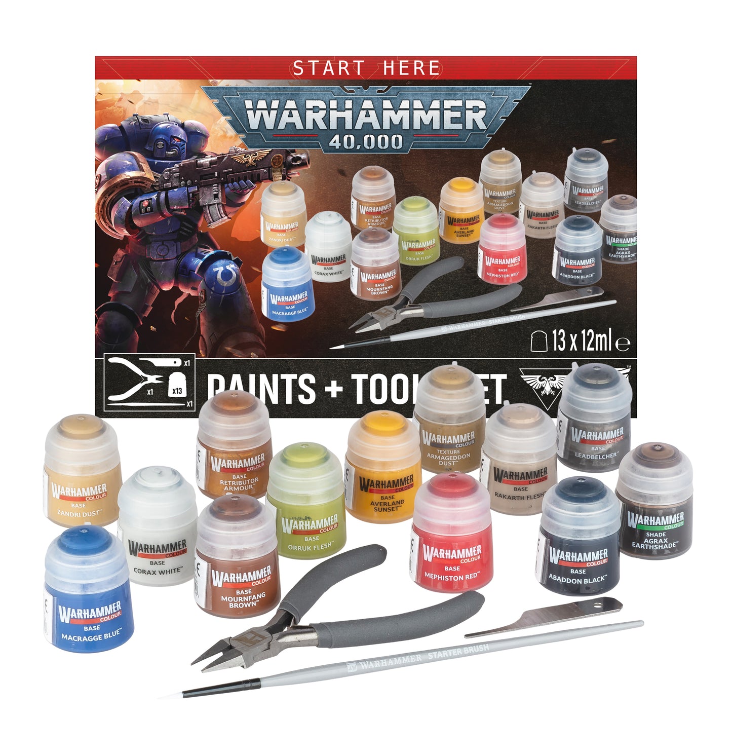 40K: Paints + Tools set